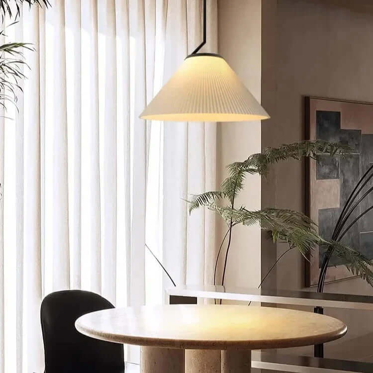 Pleated Cream Pendant Lamp