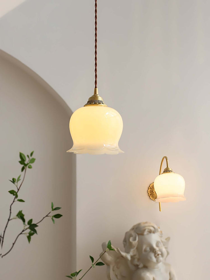 Floral Pendant Lamp, Elegant Hanging Ceiling Light Fixture