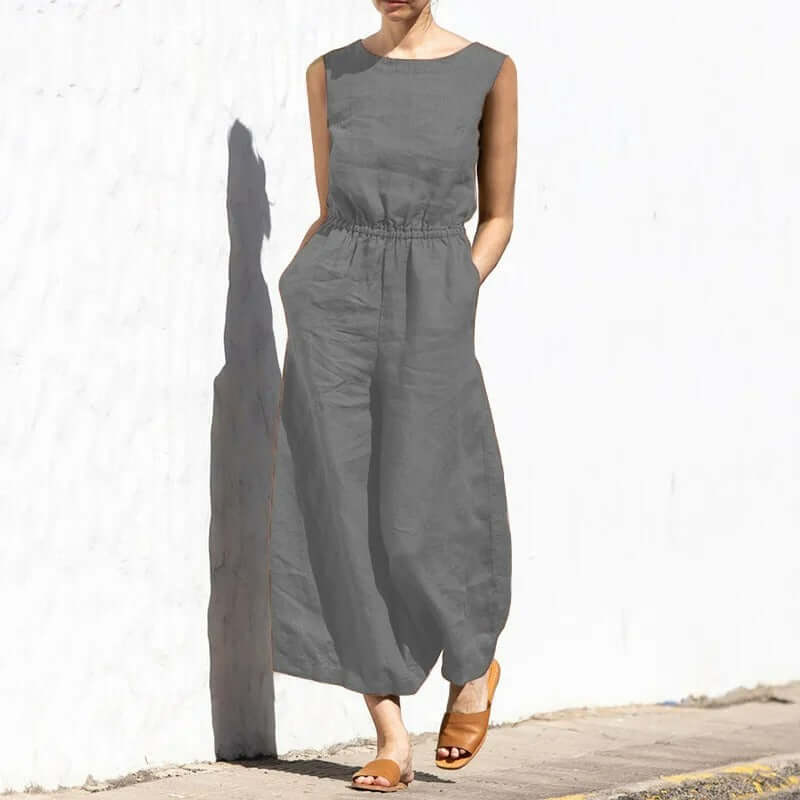 Women's Sleeveless Jumpsuit - Casual & Formal