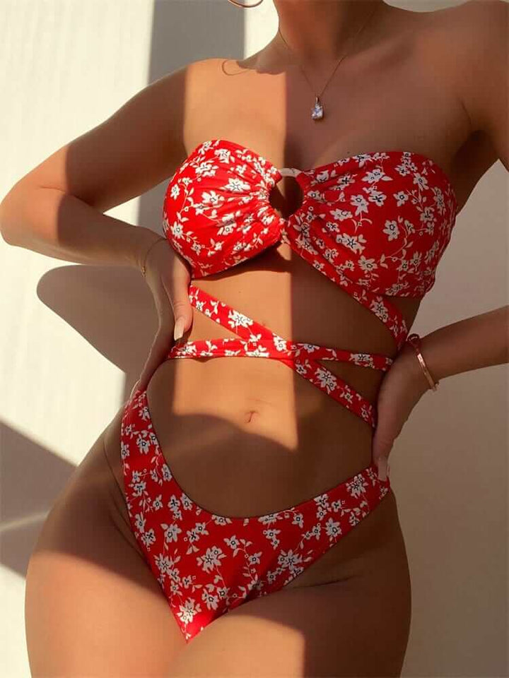 Women's Crisscross Cut-Out One-Piece Swimsuit