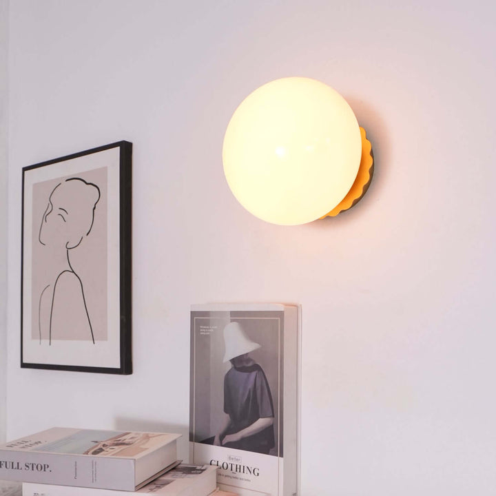 Pink Glass & Metal Sconce Light - 20cm