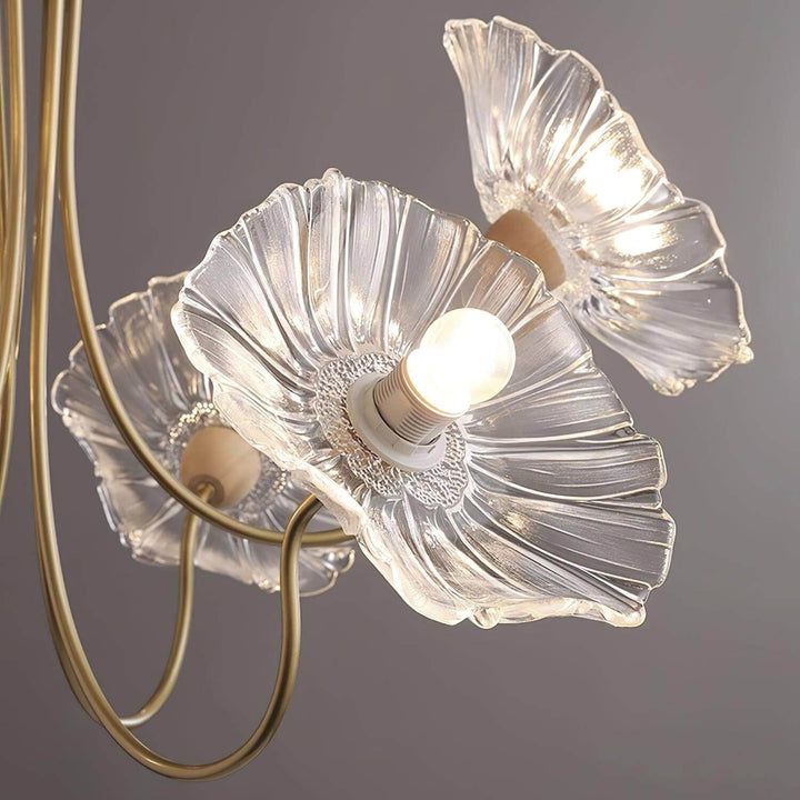 Elegant Frosted Glass Flower Chandelier