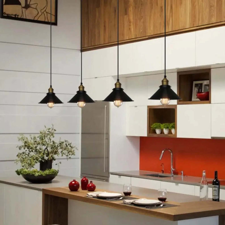 Vintage Brass Cone Pendant Light