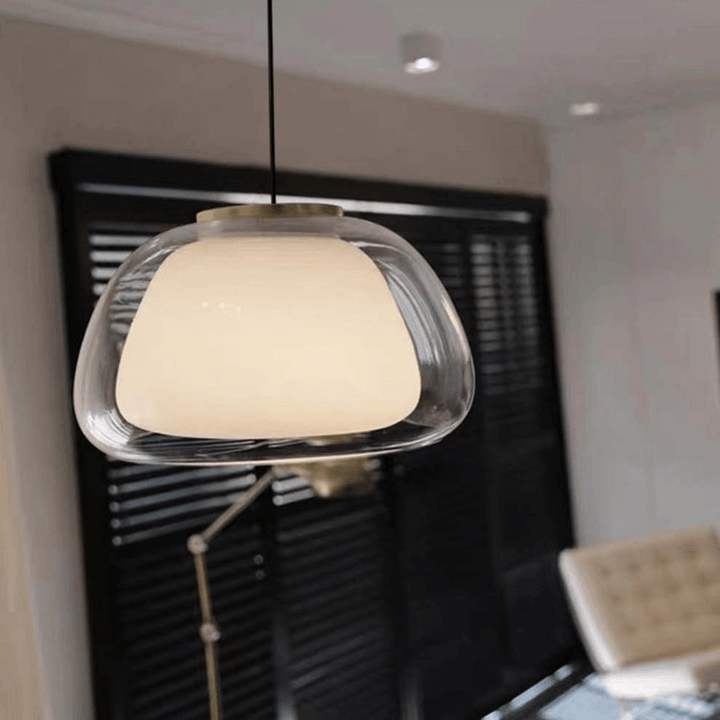 Modern White Glass Pendant Light