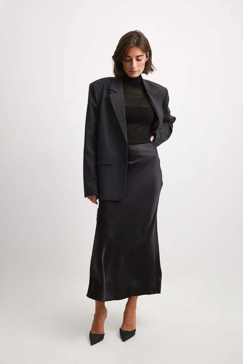Satin Maxi Skirt - Flowing A-Line