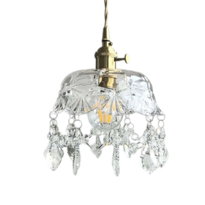 Crystal Glass Pendant Lamp - Elegant Transparent Design