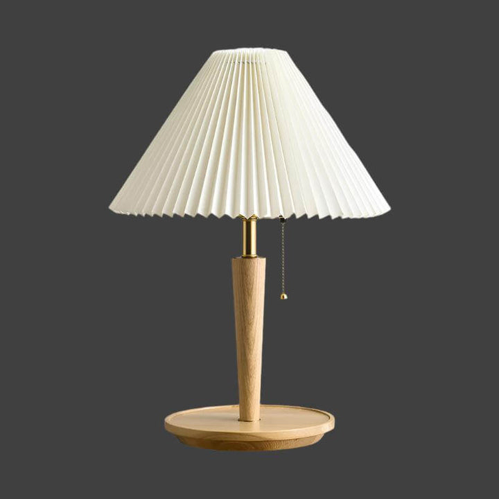 Pleated Wood Table Lamp