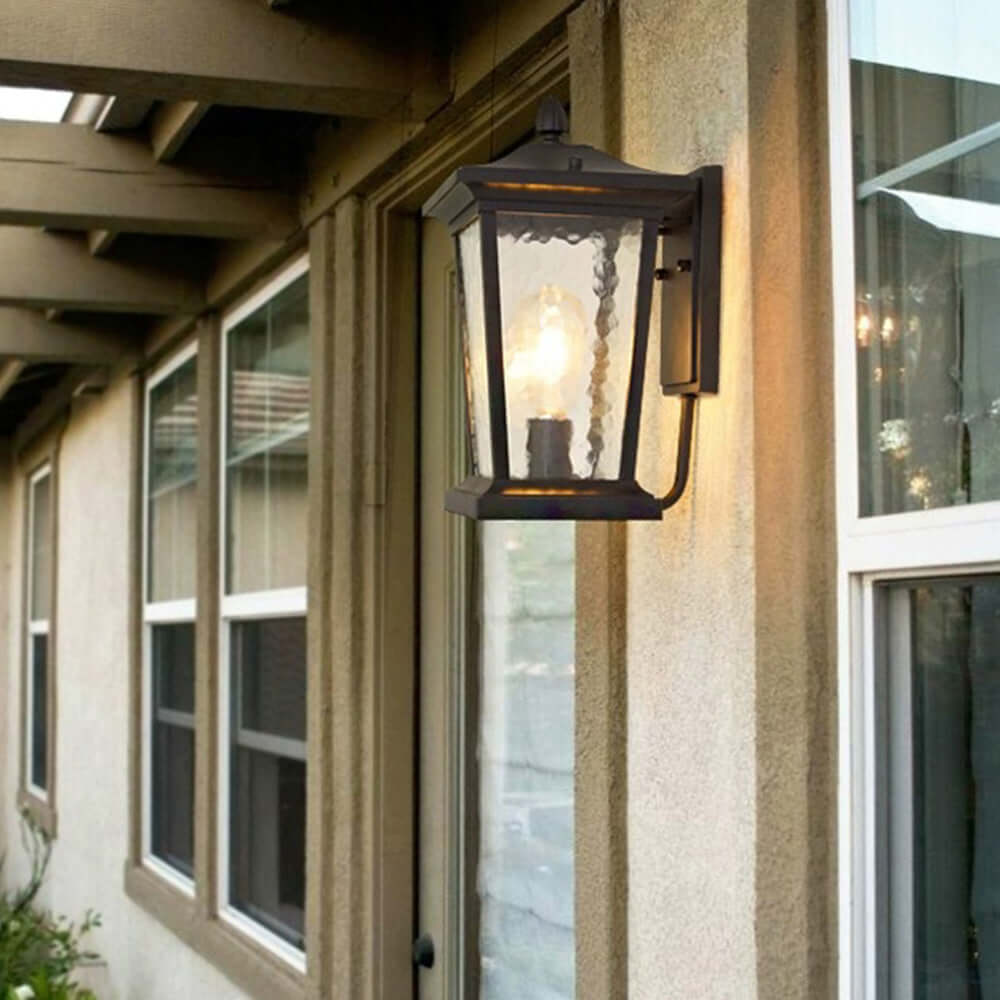 Waterproof Outdoor Wall Lamp, Farmhouse Style, Glass Shade