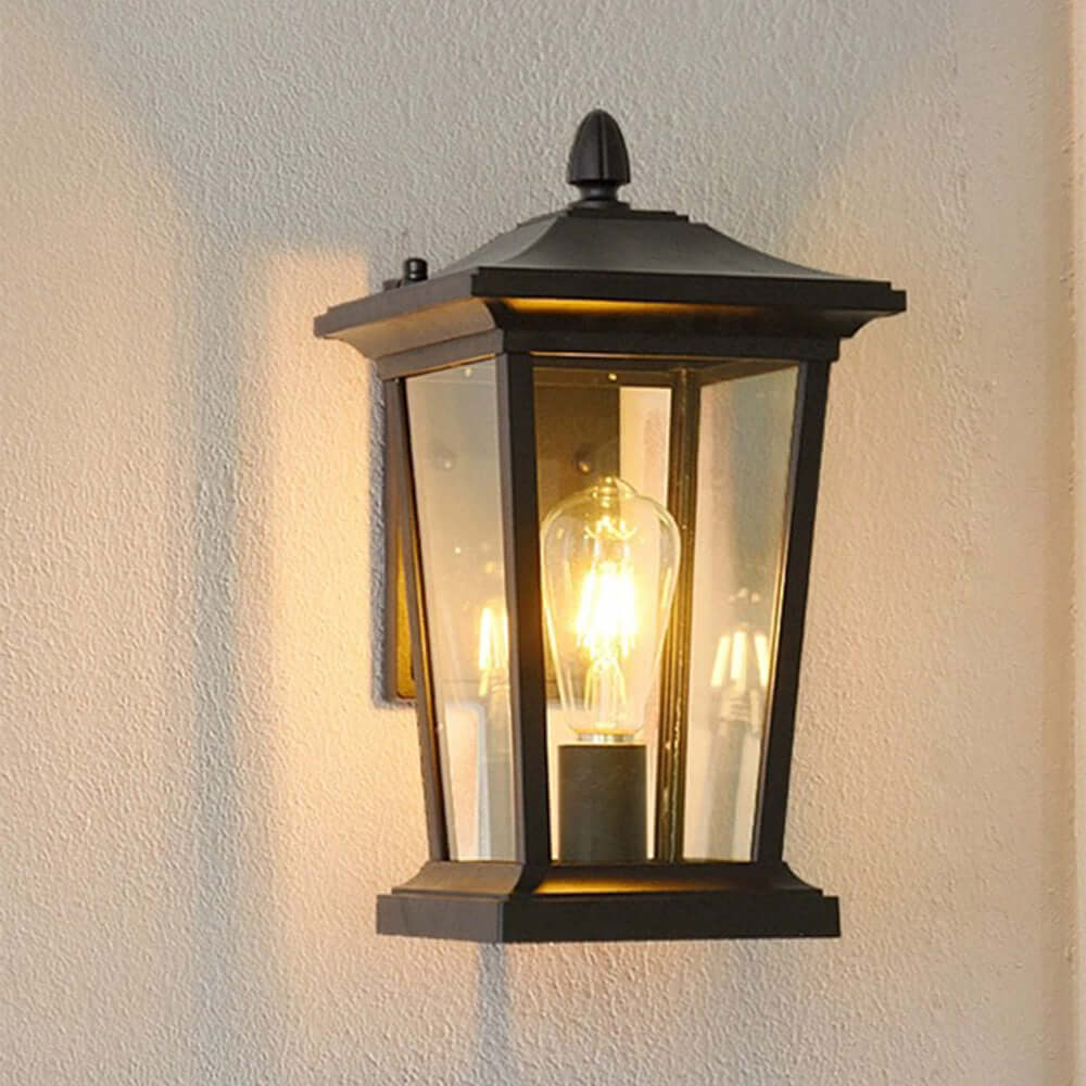 Waterproof Outdoor Wall Lamp, Farmhouse Style, Glass Shade
