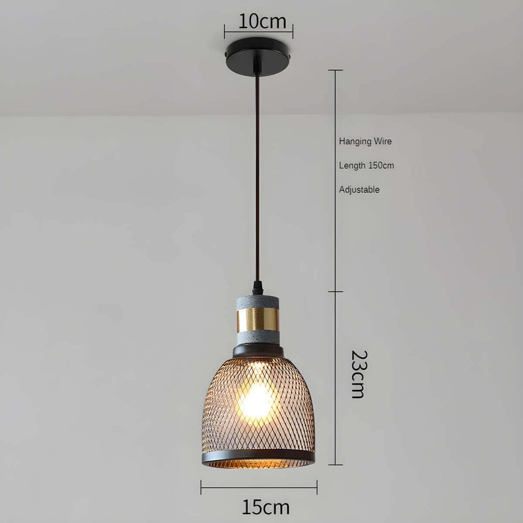 Industrial Pendant Light Concrete & Iron Ceiling Lamp