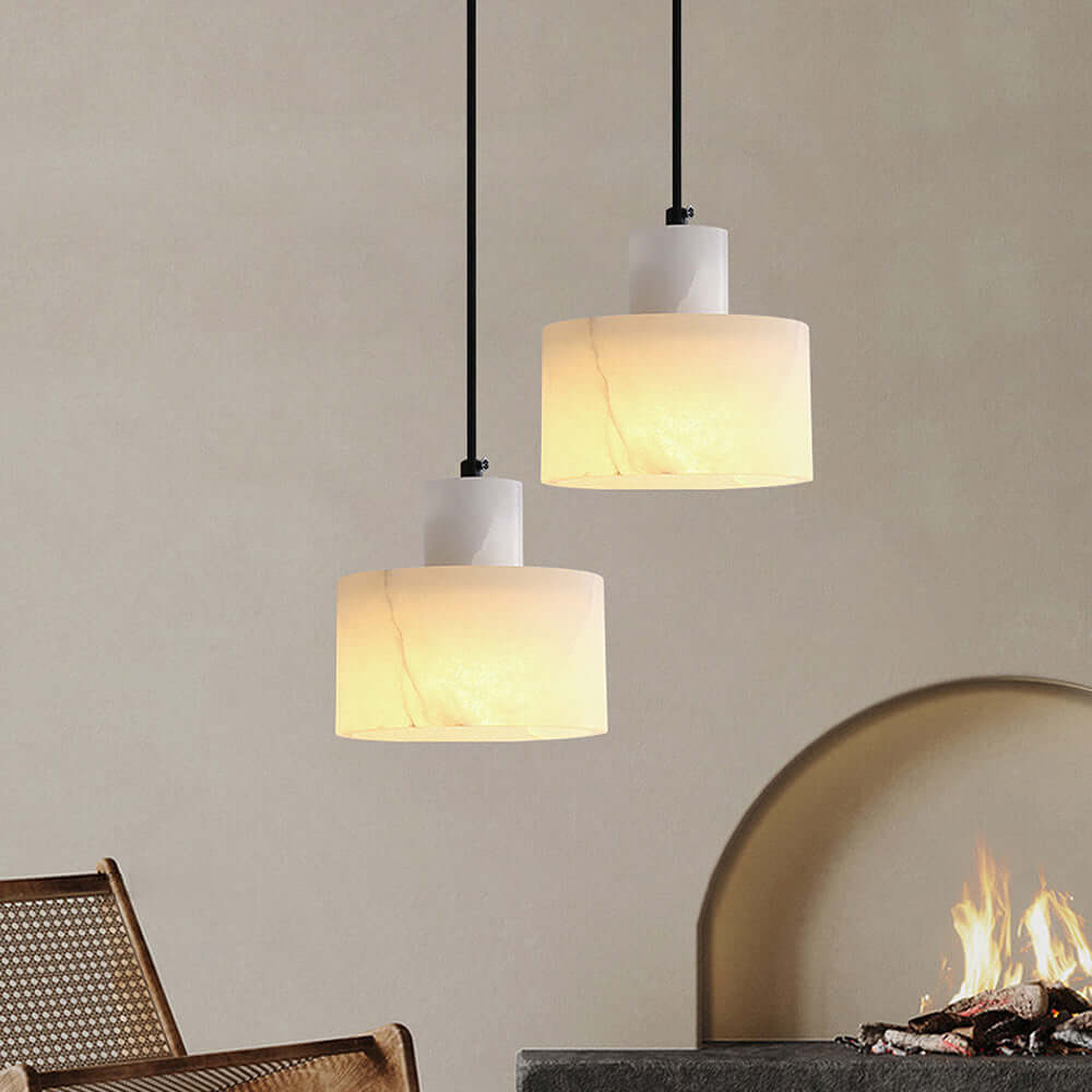 Modern White Marble Pendant Light