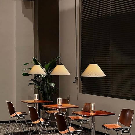 Pleated Cream Pendant Lamp