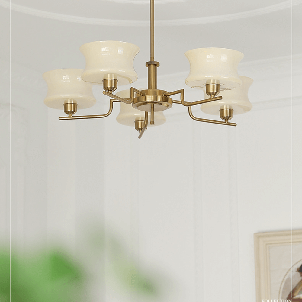 Vintage Metal & Glass Chandelier for Dining Room