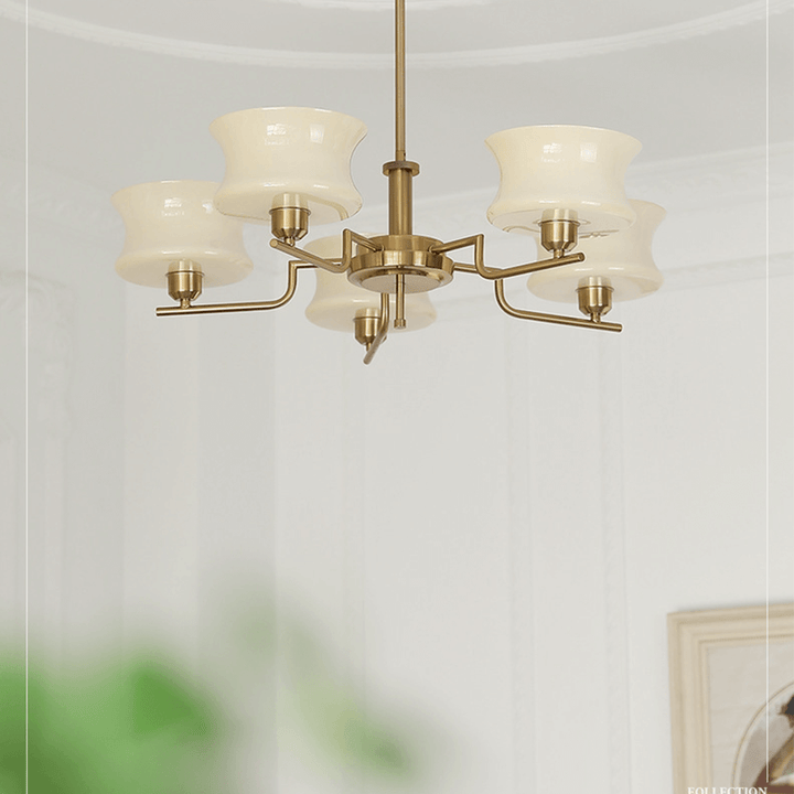 Vintage Metal & Glass Chandelier for Dining Room