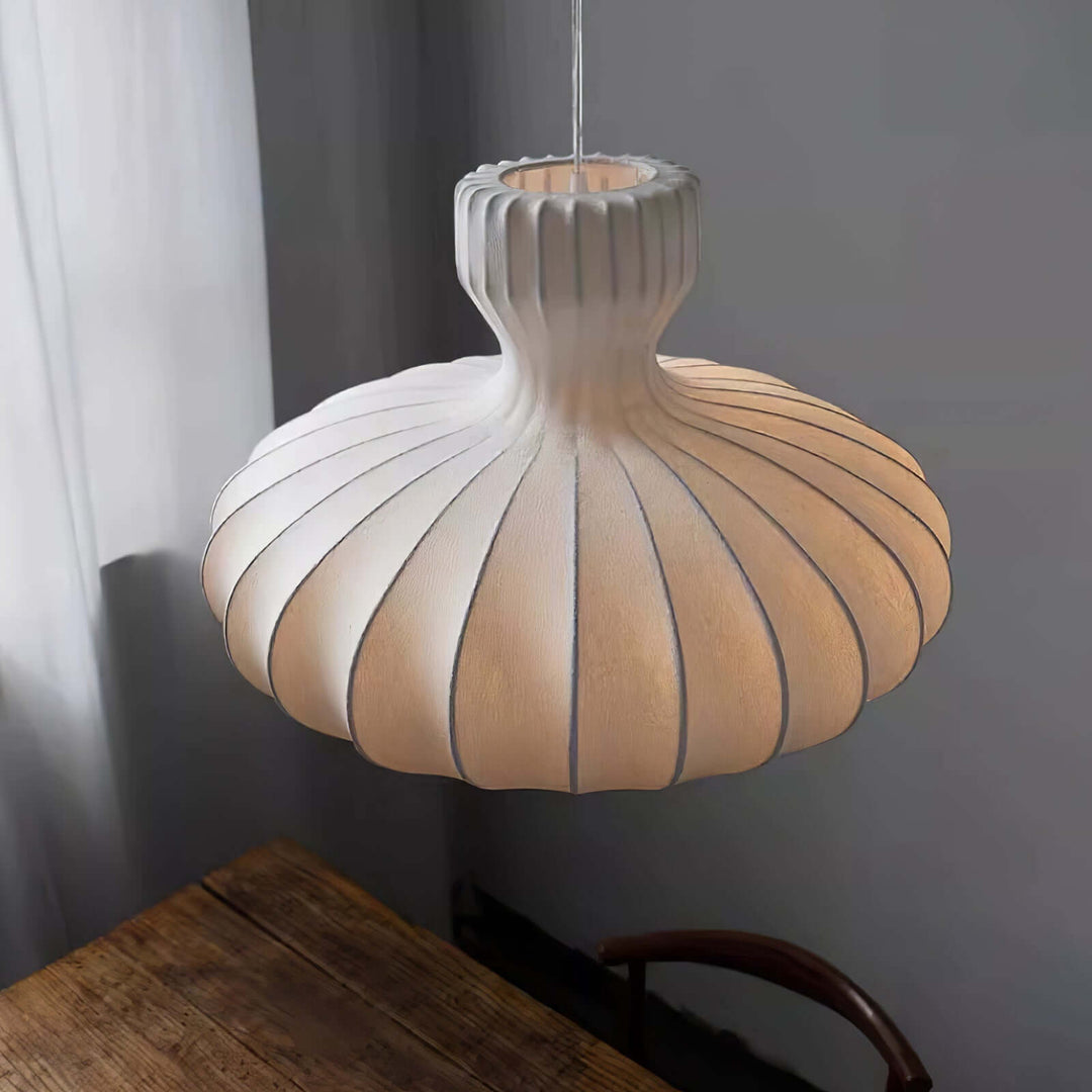 Pleated Silk Pendant Lamp