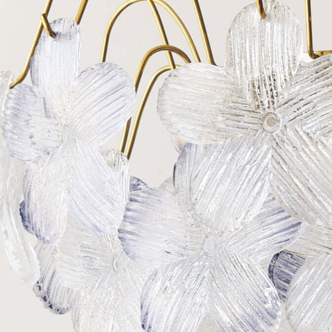 Floral Stained Glass Chandelier for Living Room