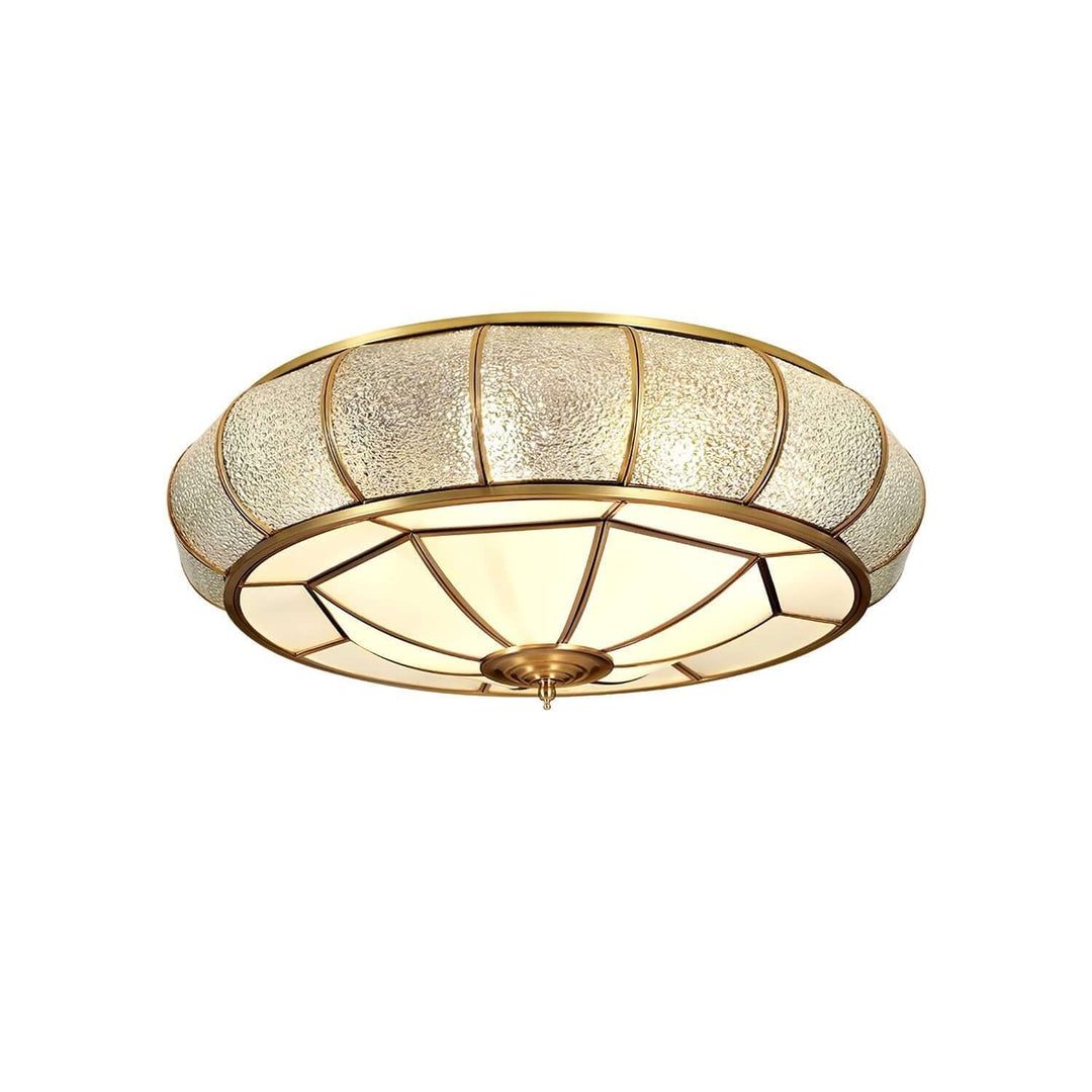Round Textured Glass Ceiling Light Fixture