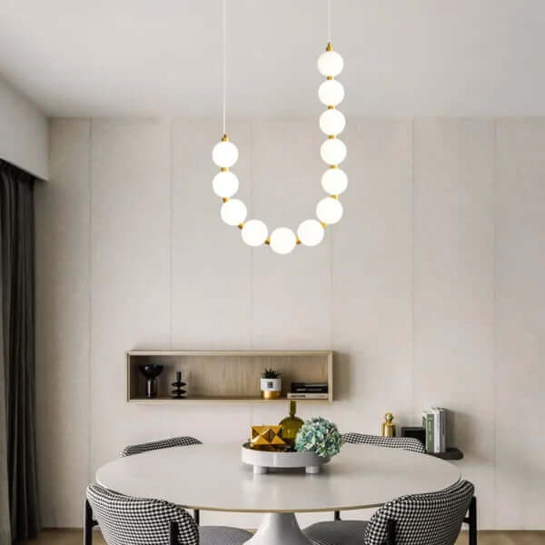 Elegant Pearl Chandelier with Acrylic Accents