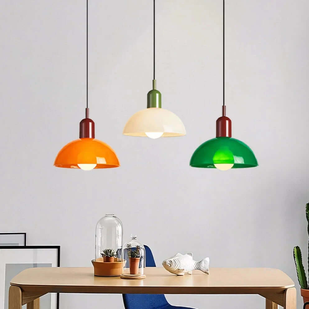 Colorful Glass Bowl Pendant Light