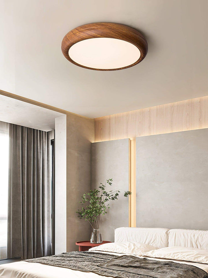 Modern Wood Grain LED Ceiling Light Fixture