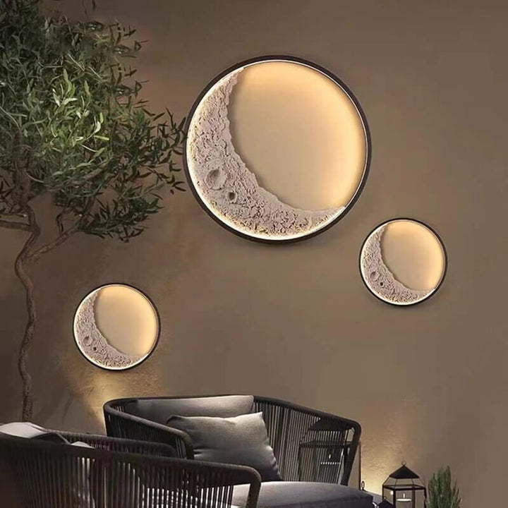 Modern Outdoor LED Moon Wall Light