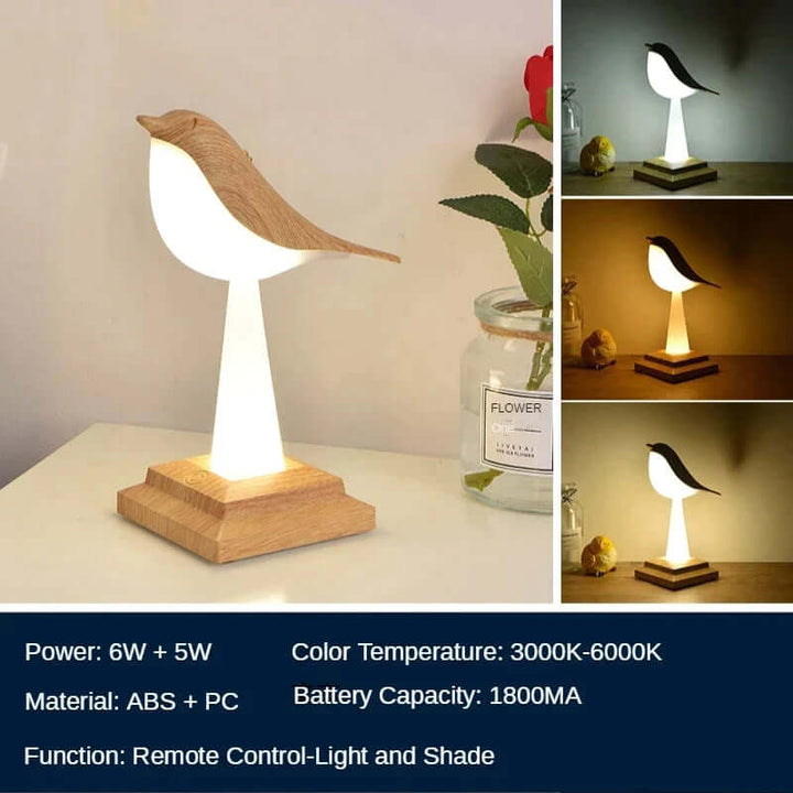 Decorative Bird Table Lamp with Touch Charging