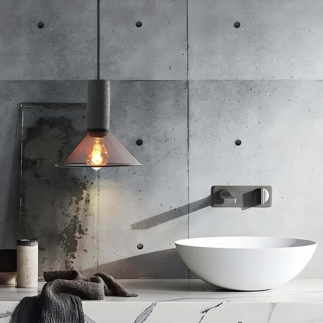 Industrial Pendant Light Concrete & Iron Ceiling Lamp