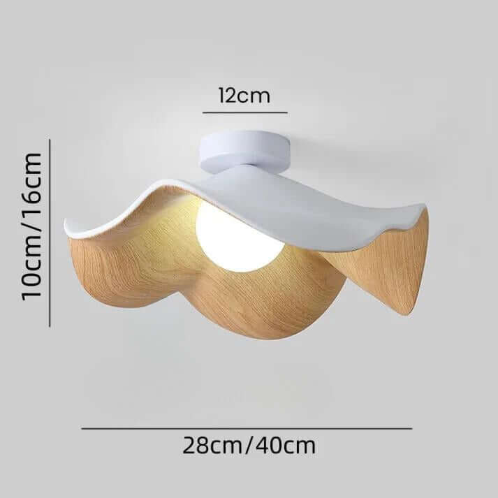 Nordic Wooden Lotus Resin Ceiling Light