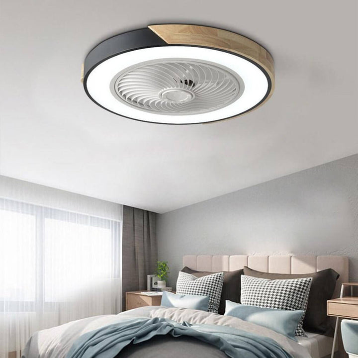 Modern Bladeless Ceiling Fan with LED Light & Remote