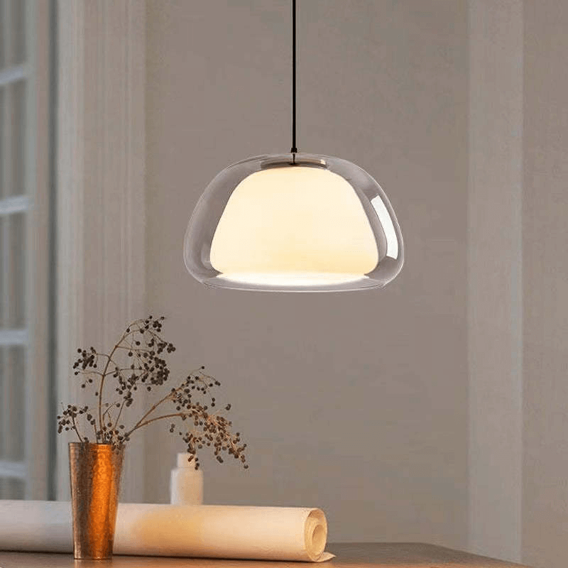Modern White Glass Pendant Light