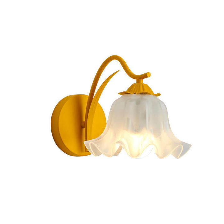 Retro Floral Metal Wall Lamp, Acrylic Shade, E27, Multiple Colors