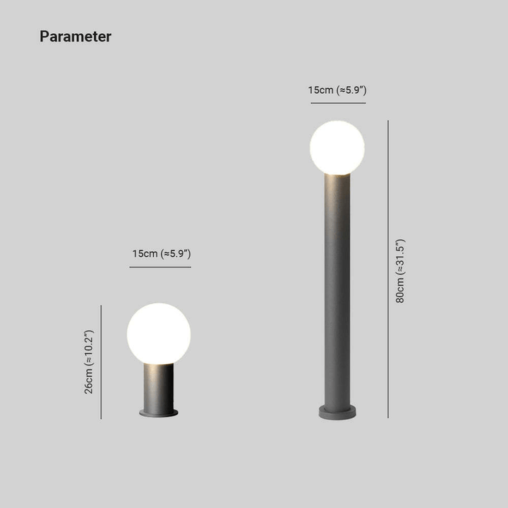 Modern LED Outdoor Path Light Metal Sphere Lamp