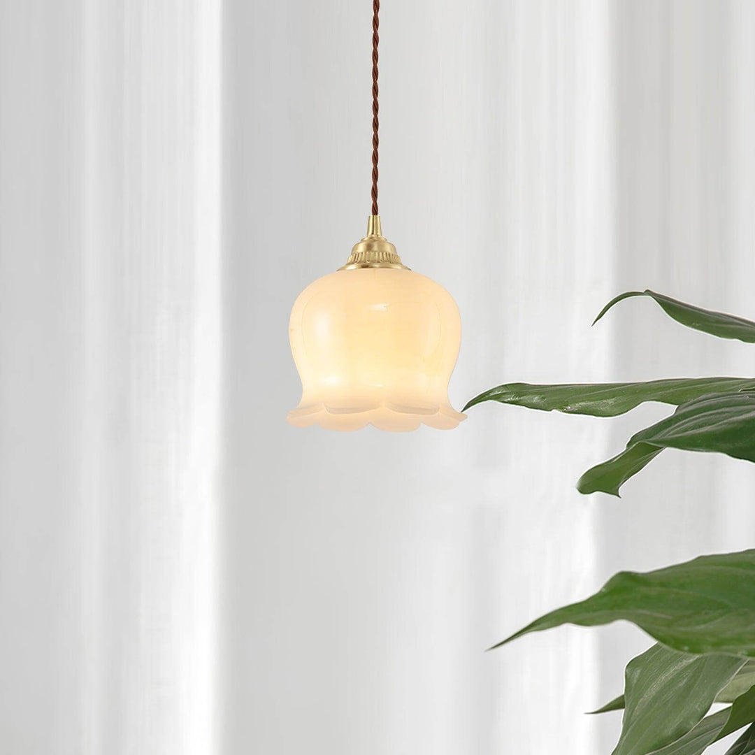 Floral Pendant Lamp, Elegant Hanging Ceiling Light Fixture