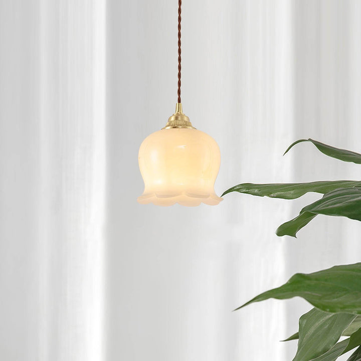 Floral Pendant Lamp, Elegant Hanging Ceiling Light Fixture