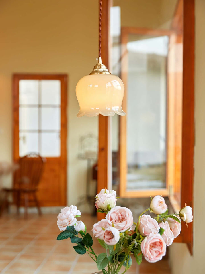 Floral Pendant Lamp, Elegant Hanging Ceiling Light Fixture