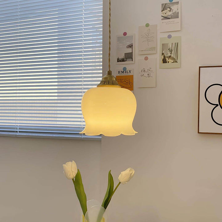 Floral Pendant Lamp, Elegant Hanging Ceiling Light Fixture