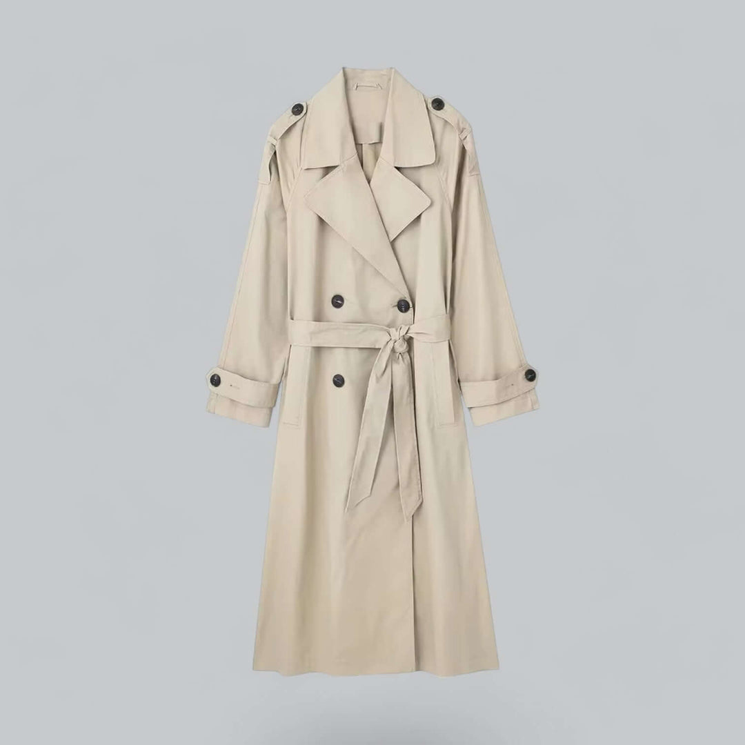 Elegant Double Breasted Belted Ladies Trench Coat