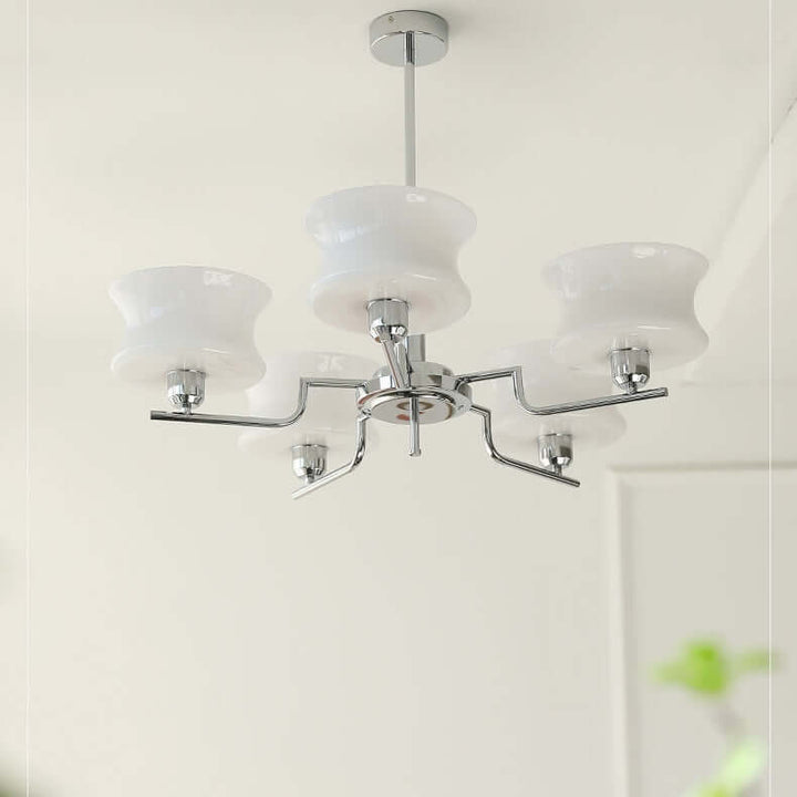 Vintage Metal & Glass Chandelier for Dining Room