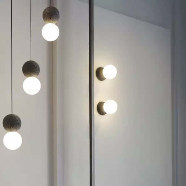 Modern Pendant Lamp with Volcanic Rock Diffuser