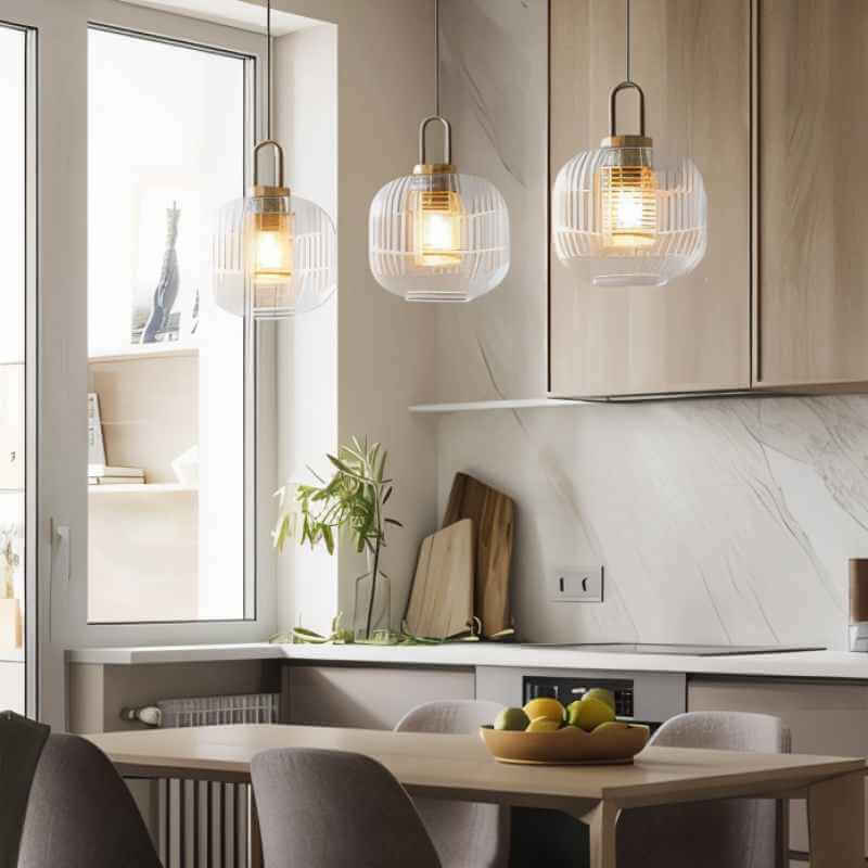 Striped Glass Pendant Light for Modern Decor