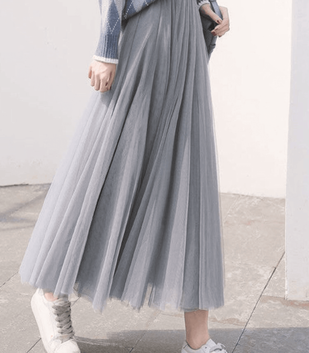 Women's Ankle-Length High-Waist Flowing Skirt