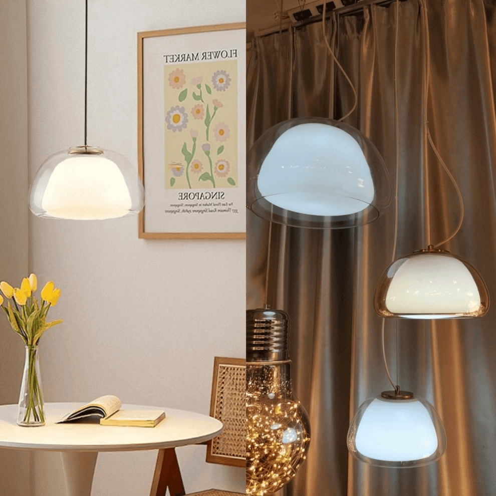 Modern White Glass Pendant Light