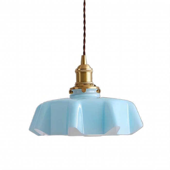 Retro Floral Glass Hanging Lamp 25cm