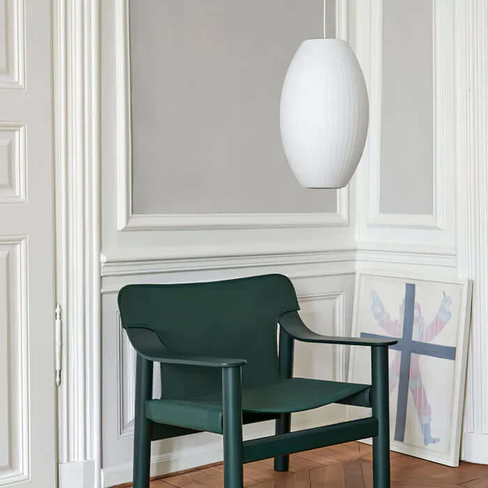 Modern Silk & Steel Pendant Light