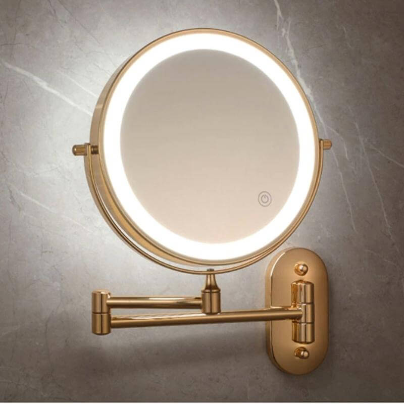 Rechargeable LED Magnifying Makeup Mirror - Gold