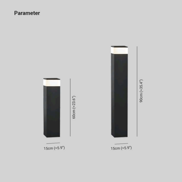 Solar LED Outdoor Lamp - Rectangular Metal Design