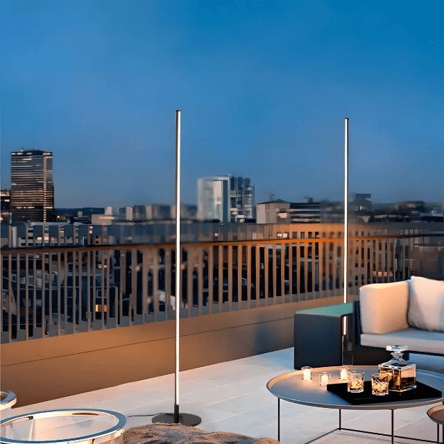Solar Outdoor Floor Lamp, Modern Design with LED Light