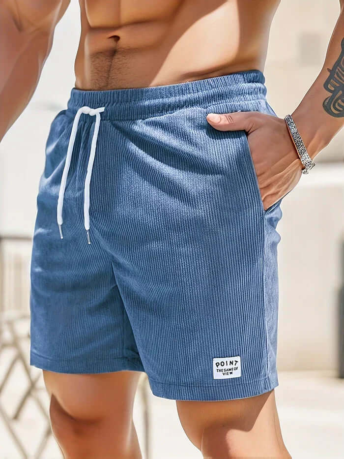 Men's Textured Casual Shorts with Drawstring