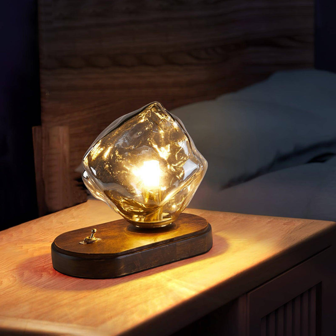 Elegant Glass Table Lamp with Metal Base