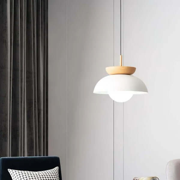 Modern Semi-Wooden Pendant Light